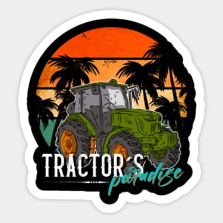 Tractor's Paradise The Tractor Paradise Palm Summer Beach Sticker